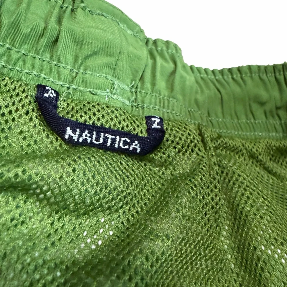 Nautica Men's Green Tropical/Palm Leaf/Bamboo Print Swim Trunks‎ | Size Medium